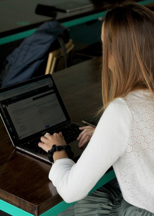 Team collaborating on a project