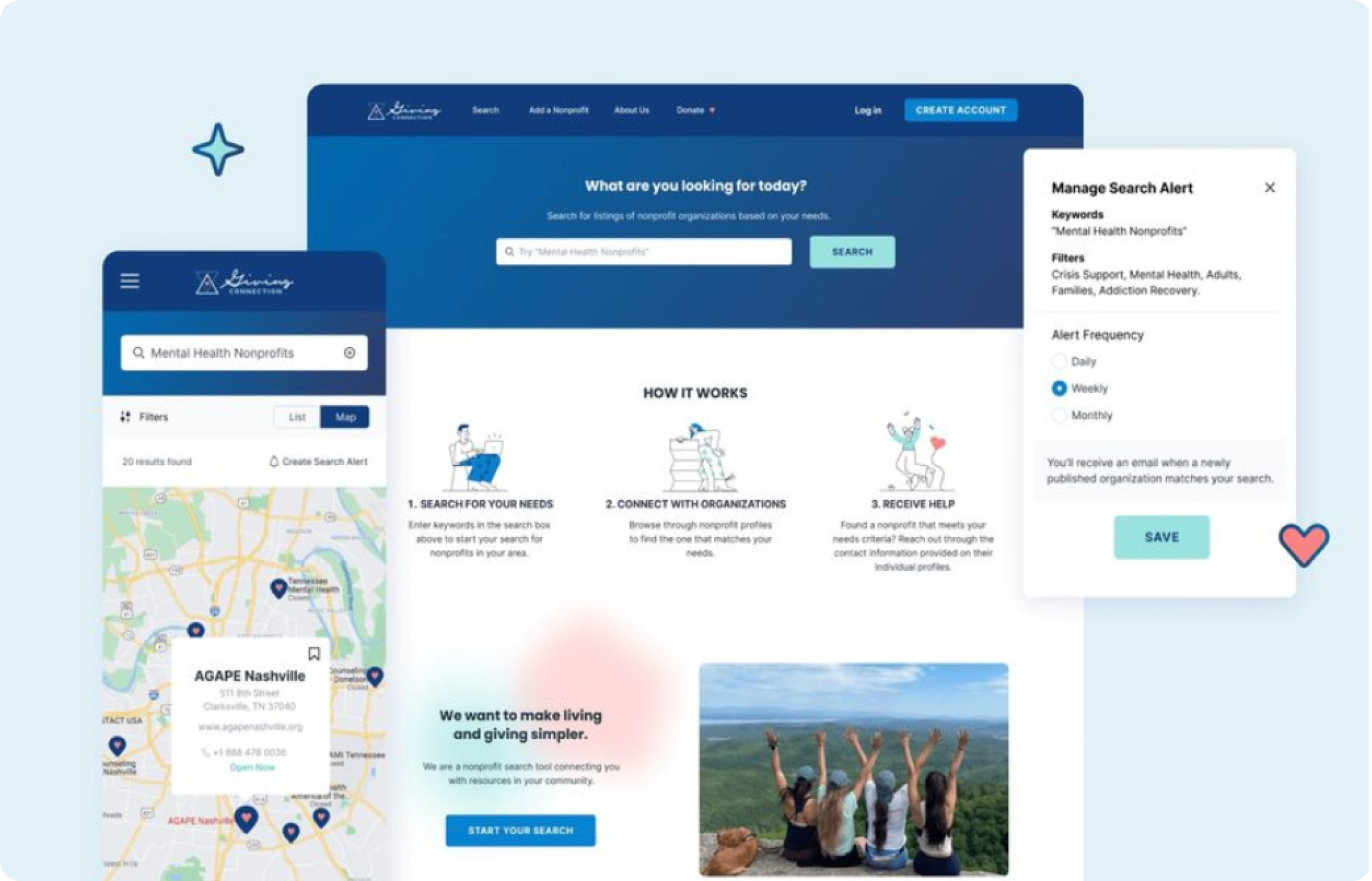 Connecting people with nonprofits locally.