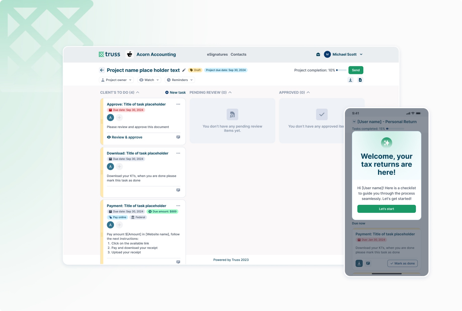 User-friendly MVP for CPAs and clients