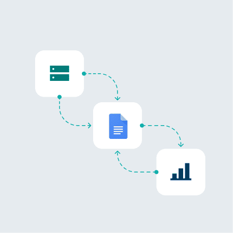 Database feeding a document that generates a live chart report